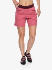 Spodenki wspinaczkowe damskie La Sportiva Roots Shorts. Czerwone szorty damskie La Sportiva, bez wzorów, z bawełny, eleganckie. Za 225.49 zł.