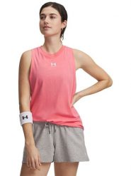 Under Armour Top sportowy "Campus Muscle Tank" w kolorze różowym rozmiar: L. Różowe topy damskie Under Armour, l, bez wzorów, z materiału, bez ramiączek. Za 85.95 zł.
