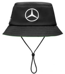 Czapka bucket Mercedes-AMG Petronas F1 Team Miami GP czarna. Czarne czapki męskie Erima, bez wzorów, z bawełny, eleganckie. Za 179.99 zł.