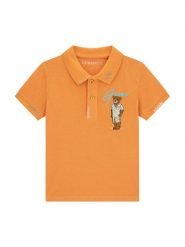 Guess Polo N6GP01 K9WF4 Pomarańczowy Regular Fit. Brązowe t-shirty chłopięce Guess, z aplikacjami, z bawełny, bez ramiączek. Za 154.99 zł.