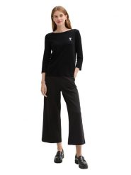 Tom Tailor Koszulka w kolorze czarnym rozmiar: XS. Czarne bluzki damskie Tom Tailor, xs, bez wzorów, bez kołnierzyka. Za 32.90 zł.