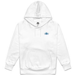 Bluza z kapturem Kappa Authentic Nelek. Białe bluzy sportowe męskie Kappa, bez wzorów, z materiału, eleganckie, bez kołnierzyka, bez ramiączek. Za 471.00 zł.