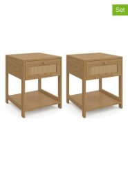 IDOMYA Essentials Stoliki nocne (2 szt.) w kolorze jasnobrązowym - 115 x 48 x 40 cm rozmiar: onesize. Brązowe koszule nocne damskie IDOMYA Essentials, bez wzorów, z materiału. Za 347.99 zł.