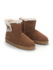 NICEBAY Skórzane botki zimowe "Labriela" w kolorze jasnobrązowym rozmiar: 37. Brązowe botki damskie Nicebay, na zimę, z materiału, bez obcasa, bez zapięcia. Za 180.06 zł.