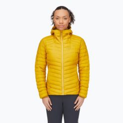 Kurtka ocieplana damska Rab Cirrus Alpine. Żółte kurtki damskie RAB, bez wzorów, z puchu, bez kaptura. Za 849.99 zł.