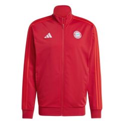 Kurtka z dresu Bayern Munich DNA 2024/25. Czerwone kurtki męskie Adidas, s, bez wzorów, z dresówki, sportowe, z kapturem. Za 334.40 zł.