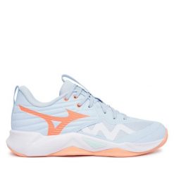 Buty halowe Mizuno. Niebieskie buty sportowe na co dzień damskie Mizuno, bez wzorów, mizuno wave. Za 469.99 zł.