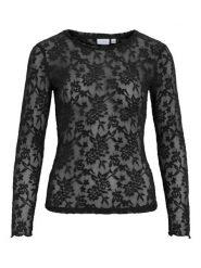 Vila Koszulka "Vizirp" w kolorze czarnym rozmiar: XS. Czarne t-shirty damskie Vila, xs, bez wzorów, z koronki, bez kołnierzyka. Za 82.83 zł.