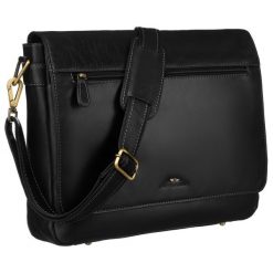 Torba na laptopa Peterson PTN LP-8173-COM czarna. Czarne torby na laptopa damskie Peterson, bez wzorów, ze skóry. Za 549.99 zł.