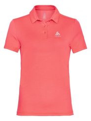 Odlo Funkcyjna koszulka polo w kolorze koralowym rozmiar: S. Czerwone bluzki sportowe damskie Odlo, s, bez wzorów, z materiału, bez ramiączek. Za 166.88 zł.