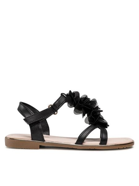 Nelli Blu Sandały CS2882-05 Czarny. Czarne sandały dziewczęce Nelli Blu, ze skóry, bez zapięcia. Za 89.99 zł.