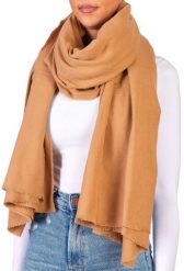 X2 Szalik Cashmirillo 100 x 200 cm - gładki wzór - Brązowy. Brązowe szaliki i kominy damskie X2, na jesień, bez wzorów, z kaszmiru. Za 119.00 zł.