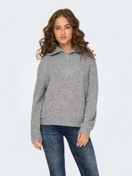 ONLY Sweter w kolorze szarym rozmiar: L. Szare golfy damskie Only, l, bez wzorów, prążkowane, bez ramiączek. Za 79.03 zł.