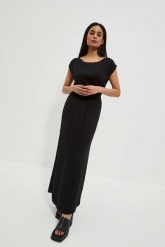Sukienka maxi z odkrytymi plecami. Sukienki damskie MOODO, xs, bez wzorów, z wiskozy, bez kołnierzyka, bez ramiączek, maxi. W wyprzedaży za 79.99 zł.