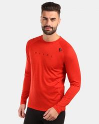 Męska koszulka termiczna z długim rękawem z wełny merino Kilpi MAVORA TOP-M. Czerwone t-shirty sportowe męskie Kilpi, l, z materiału, bez ramiączek, do biegania. Za 344.59 zł.