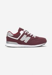 Bordowo-Czerwone Buty Sportowe do Kostki z Ozdobną Wstawką i Modnymi Naszywkami Reygan. Czerwone buty sportowe na co dzień męskie Born2be, bez zapięcia. Za 89.99 zł.