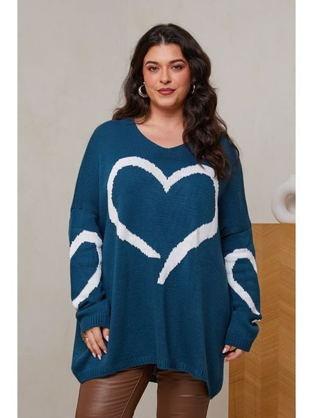 Curvy Lady Sweter w kolorze niebieskim rozmiar: 40/42. Niebieskie swetry klasyczne damskie Curvy Lady, ze splotem, bez kołnierzyka. Za 134.85 zł.