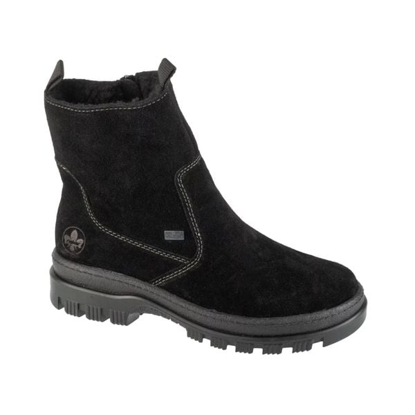 Zamszowe Buty Damskie. Czarne obuwie trekkingowe damskie Rieker. Za 597.99 zł.