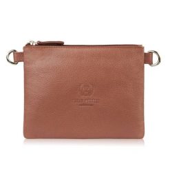 Torebka damska skórzana na ramię kompaktowa kopertówka koniakowa Paolo Peruzzi SI-41-CG. Czarne torebki wieczorowe bez wzorów, z materiału, klasyczne, bez kołnierzyka, bez ramiączek. Za 79.00 zł.