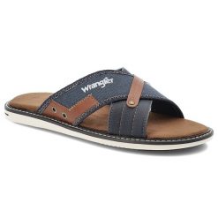 Granatowe Klapki Wrangler Modne Obuwie Męskie. Niebieskie klapki i japonki męskie Wrangler, z materiału. Za 249.00 zł.