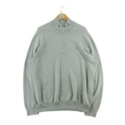 Polo Ralph Lauren sweter męski z zamkiem do połowy szyi. Szare swetry męskie Ralph Lauren, l, bez wzorów, bez kołnierzyka. Za 170.36 zł.