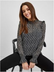 Orsay Bluzka w kolorze czarno-białym rozmiar: 40. Czarne bluzki damskie ORSAY, bez wzorów, bez kołnierzyka, bez ramiączek. Za 52.42 zł.