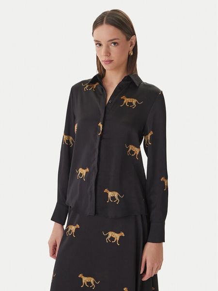 LOLA CASADEMUNT Koszula LS2615051 Czarny Regular Fit. Czarne koszule damskie lola casademunt, l, bez wzorów, z syntetyku, bez kołnierzyka, bez ramiączek. Za 459.99 zł.