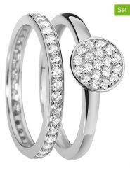 Les Favorites Pierścionki (2 szt.) z cyrkoniami rozmiar: 54. Szare pierścionki damskie Les Favorites, z cyrkonią, srebrne. Za 130.99 zł.