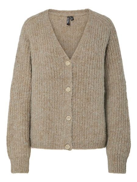 Pieces Kardigan w kolorze beżowym rozmiar: M. Brązowe kardigany damskie Pieces, m, bez wzorów, prążkowane. Za 113.36 zł.