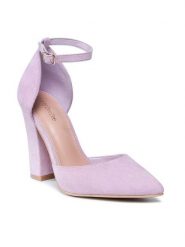 DeeZee Półbuty KL-091201-06 Różowy. Czerwone półbuty damskie DeeZee, bez wzorów, z materiału, bez obcasa, na obcasie. Za 139.99 zł.