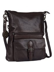 Bellicci Skórzana torebka "Eva" w kolorze ciemnobrązowym - 34 x 29 x 4,5 cm rozmiar: onesize. Brązowe torebki klasyczne damskie Bellicci, bez wzorów, z materiału, bez dodatków. Za 364.95 zł.