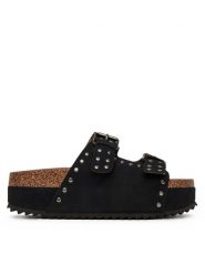 DeeZee Klapki LB-P1685 Czarny. Czarne klapki damskie DeeZee, bez wzorów, z materiału, bez obcasa. Za 119.99 zł.
