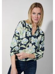 More & More Bluzka w kolorze granatowo-błękitnym rozmiar: 34. Niebieskie bluzki damskie MORE & MORE, bez wzorów, z wiskozy, bez kołnierzyka, bez ramiączek. Za 113.99 zł.