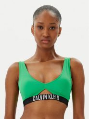 Calvin Klein Swimwear Góra od bikini KW0KW02745 Zielony. Zielone bikini damskie Calvin Klein Swimwear, bez wzorów. Za 129.99 zł.