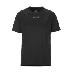 Craft Rush 2.0 SS Tee M – lekki T-shirt treningowy, poliester z recyklingu. Czarne t-shirty męskie Craft, l, bez wzorów, z materiału, bez kołnierzyka. Za 128.30 zł.