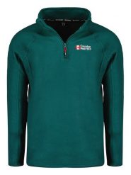 Canadian Peak Kurtka polarowa "Tugeak" w kolorze ciemnozielonym rozmiar: M. Zielone kurtki męskie Canadian Peak, m, bez wzorów, z materiału, bez kaptura. Za 78.47 zł.