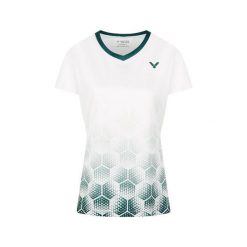 Koszulka damska VICTOR T-54103 W. Białe t-shirty damskie VICTOR, m, bez wzorów, z materiału, bez kołnierzyka. Za 179.99 zł.