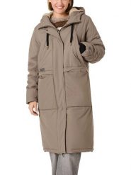 Timezone Płaszcz zimowy w kolorze beżowym rozmiar: M. Brązowe płaszcze damskie Timezone, na zimę, m, bez wzorów, z puchu. Za 352.43 zł.