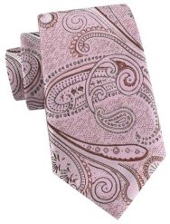 Męski Krawat - Blady Róż, Duży Wzór Paisley - Alties. Czerwone krawaty i muchy męskie Alties, bez wzorów, z tkaniny, eleganckie. Za 55.00 zł.