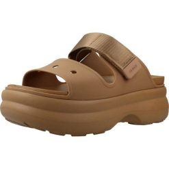Sandały CROCS 212861C Brązowy. Brązowe sandały damskie Crocs, bez wzorów, z materiału, bez obcasa. Za 289.99 zł.