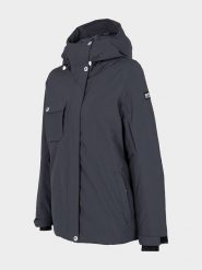 4F Kurtka narciarska w kolorze antracytowym rozmiar: L. Czarne kurtki narciarskie i snowboardowe damskie 4f, l, bez wzorów, bez kaptura, narciarskie. Za 250.35 zł.