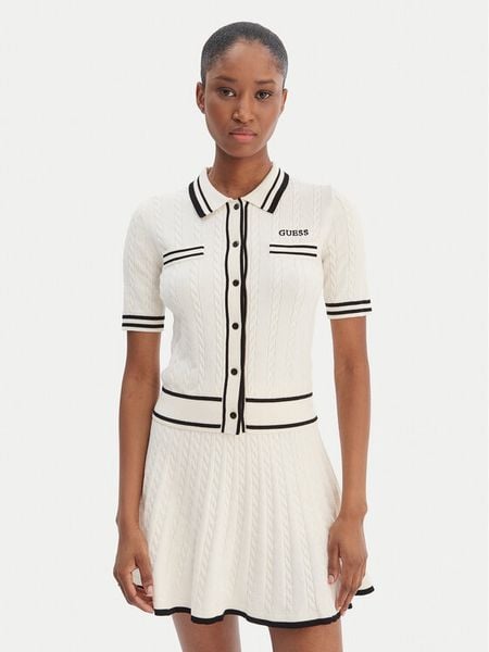 Guess Kardigan V6RR02 Z4652 Écru Regular Fit. Kardigany damskie Guess, xl, z aplikacjami, z syntetyku. Za 429.99 zł.