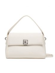 Calvin Klein Torebka Emblem Hw Pebble Shoulder Bag 25 LV04F3425G Biały. Białe torebki klasyczne damskie CALVIN KLEIN, bez wzorów, ze skóry, bez dodatków. Za 569.99 zł.