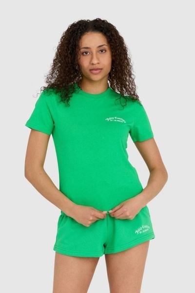 JUICY COUTURE Zielony t-shirt damski haylee recycled z haftowanym logo, Rozmiar S. Zielone t-shirty damskie Juicy Couture, s, bez wzorów, bez kołnierzyka. W wyprzedaży za 170.99 zł.
