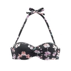 Bikini bandeau z fiszbinami kobiecy Lascana Ditsy. Czarne bikini damskie Lascana, bez wzorów. Za 308.00 zł.