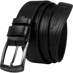 Pasek męski czarny ROVICKY-2 BLACK. Czarne paski męskie ROVICKY, z aplikacjami, ze skóry, klasyczne. Za 53.00 zł.