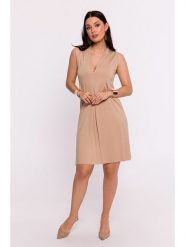 Be Wear Sukienka w kolorze beżowym rozmiar: XL. Brązowe sukienki damskie Be Wear, xl, bez wzorów, bez kołnierzyka, bez ramiączek, mini. Za 140.20 zł.
