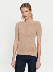 Guess Sweter Belle W4GR15 Z36O0 Beżowy Regular Fit. Brązowe swetry klasyczne damskie Guess, s, z syntetyku, bez kołnierzyka. Za 379.99 zł.