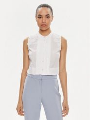 TWINSET Bluzka 241TT2284 Biały Regular Fit. Białe bluzki damskie Twinset, bez wzorów, z bawełny, bez ramiączek. Za 1,439.00 zł.