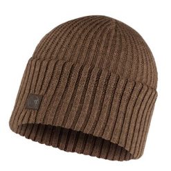 Czapka zimowa Knitted Rutger. Brązowe czapki męskie Buff, na zimę, bez wzorów, sportowe. W wyprzedaży za 95.94 zł.
